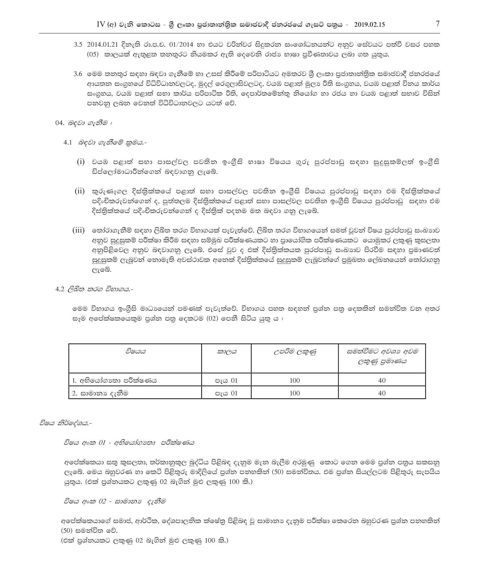 Teacher Vacancies (English Diploma Holders) - North Western Provincial Public Service